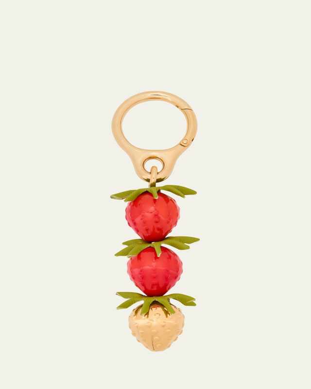 Strawberry Bag Charm in Acetate and Brass